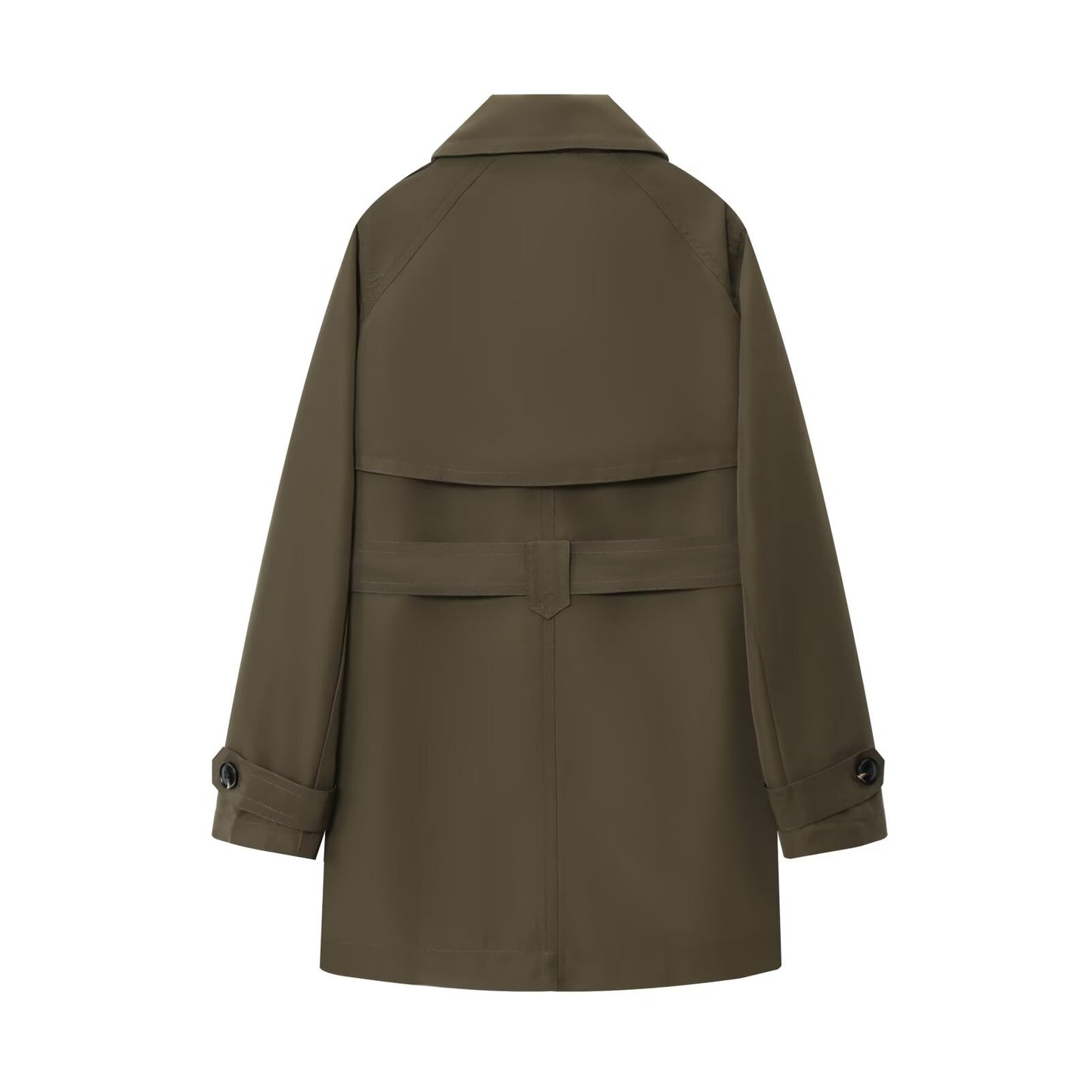 Vera | Belted Trench Coat Olive Long Sleeve Double Breasted