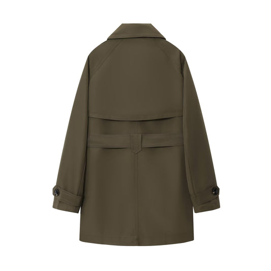 Vera | Belted Trench Coat Olive Long Sleeve Double Breasted