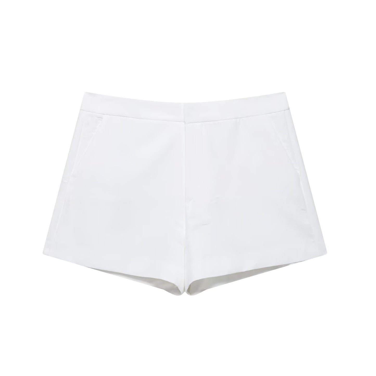 Mia | Smart Casual Tailored Shorts White High Waisted Bermuda