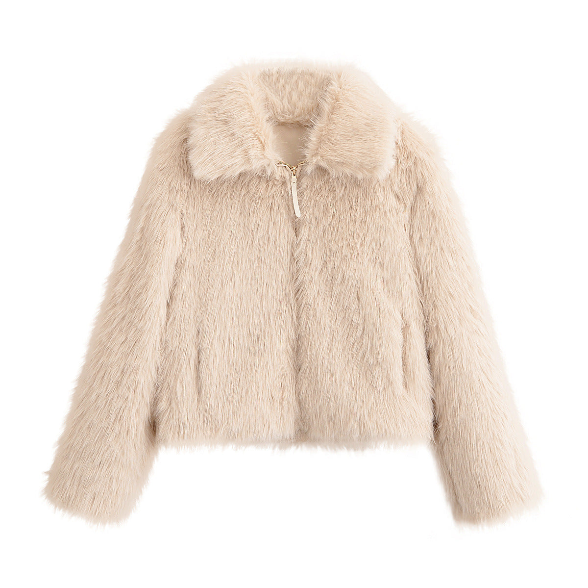 Remi | Smart Casual Cropped Faux Fur Jacket Beige