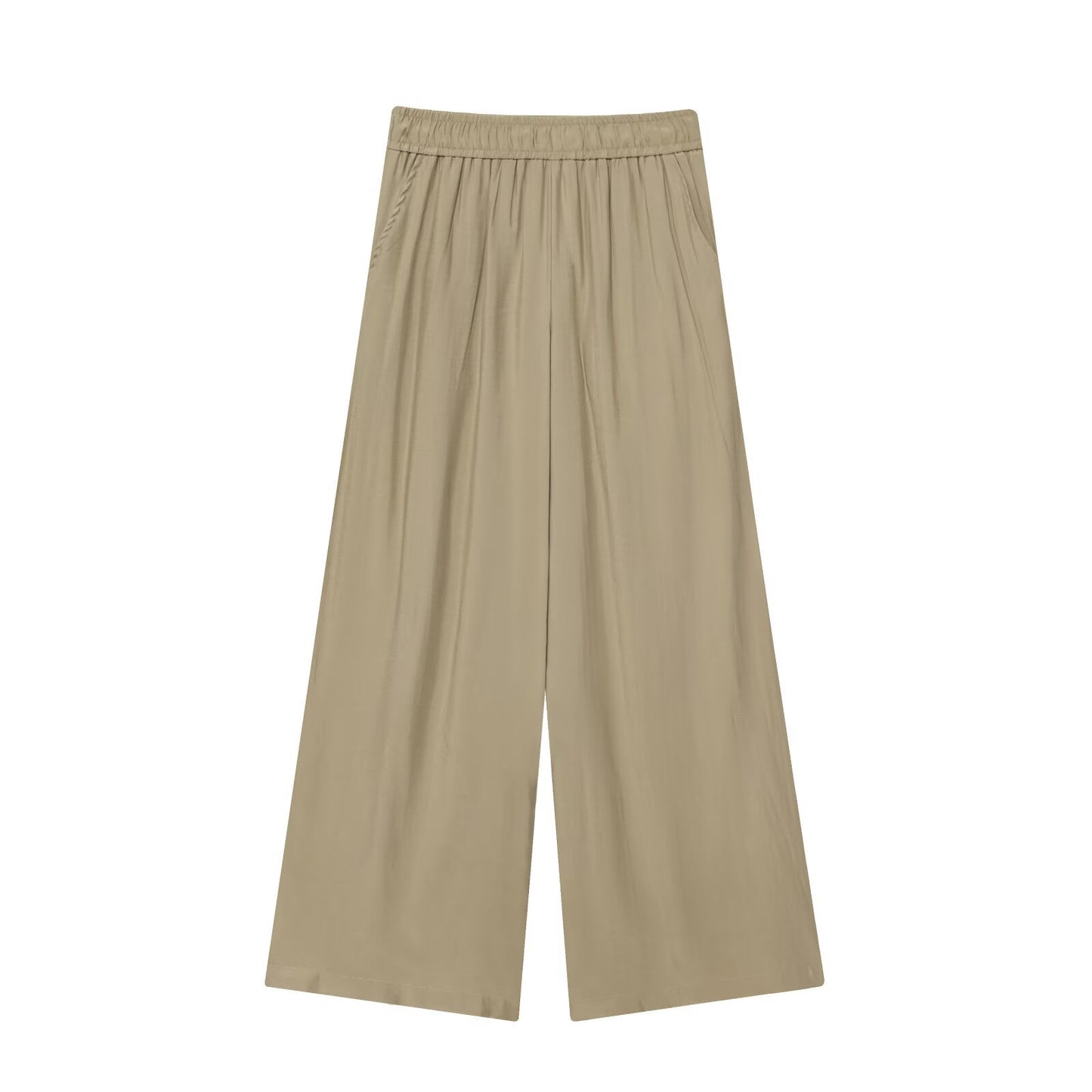 Thea | Casual Wide Leg Pants Beige Elasticated Waist