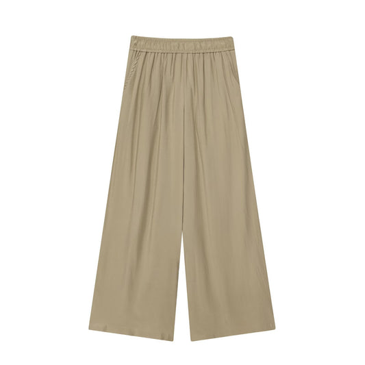 Thea | Casual Wide Leg Pants Beige Elasticated Waist