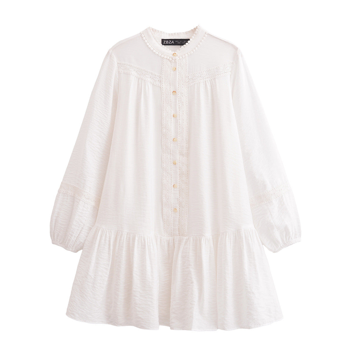 Effie | Casual Long Sleeve Mini Dress White