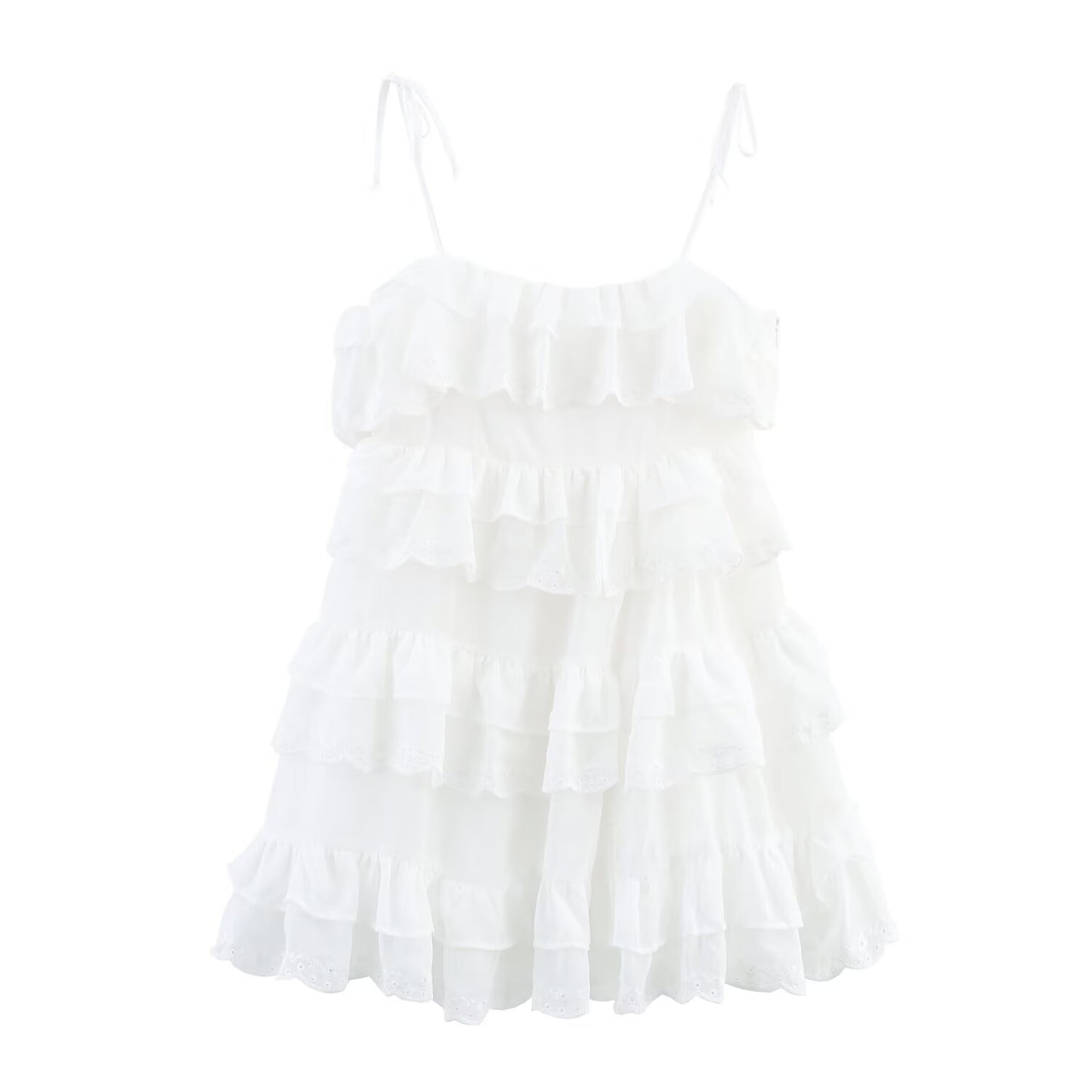 Edie | Summer Tiered Mini Dress White