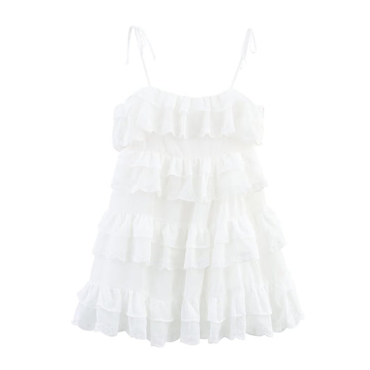 Edie | Summer Tiered Mini Dress White
