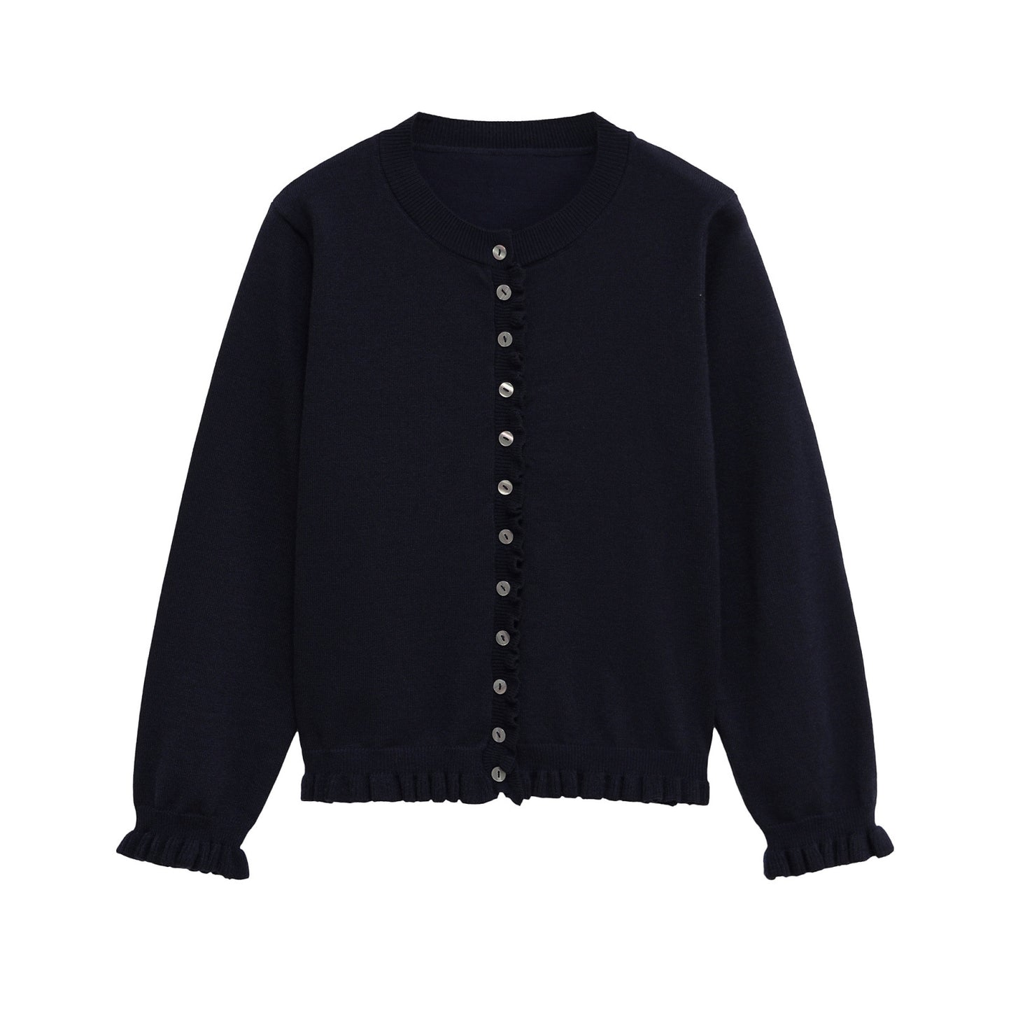 Lola | Smart Casual Button Front Cardigan Navy Long Sleeve Cropped