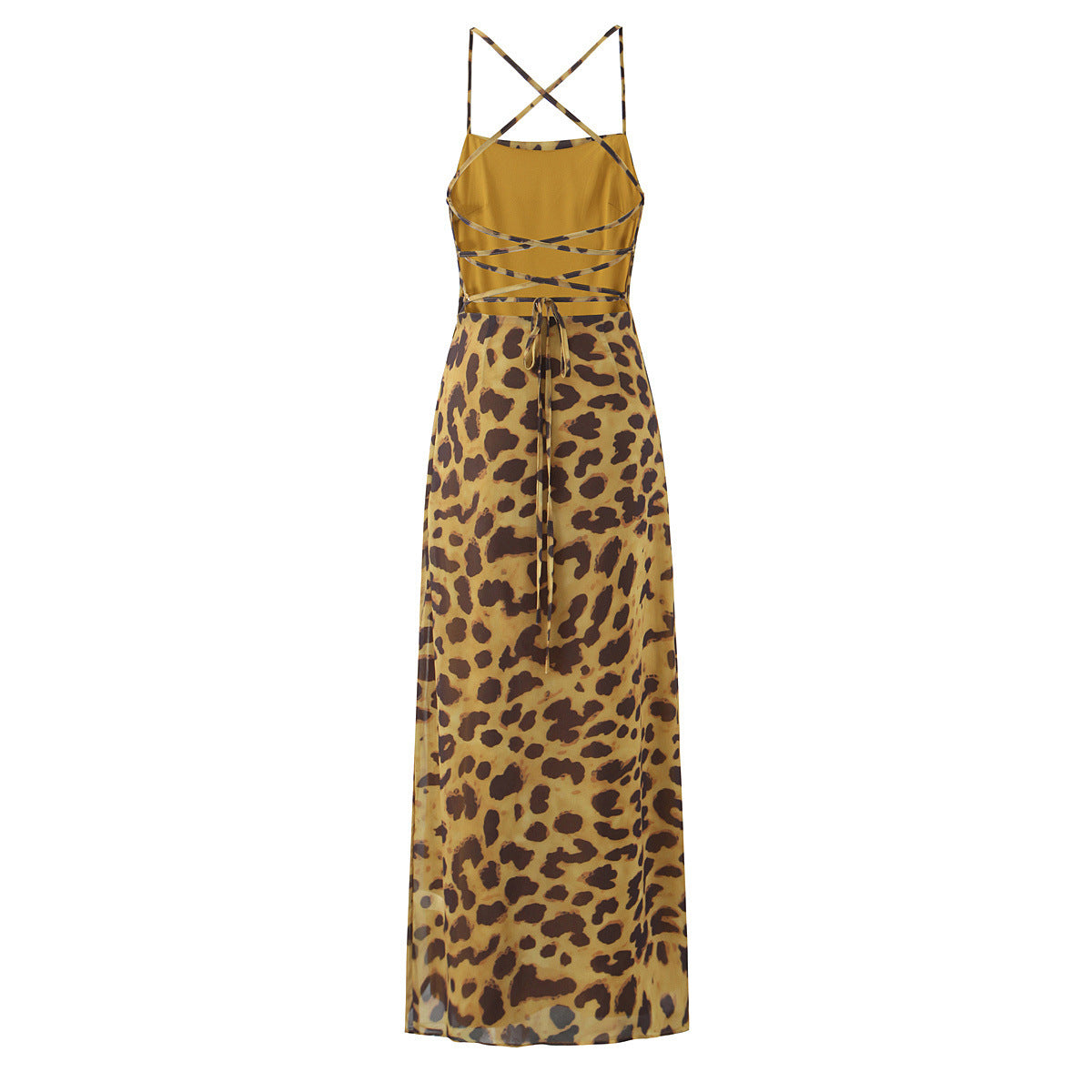 Mia | Casual Leopard Print Maxi Dress Brown