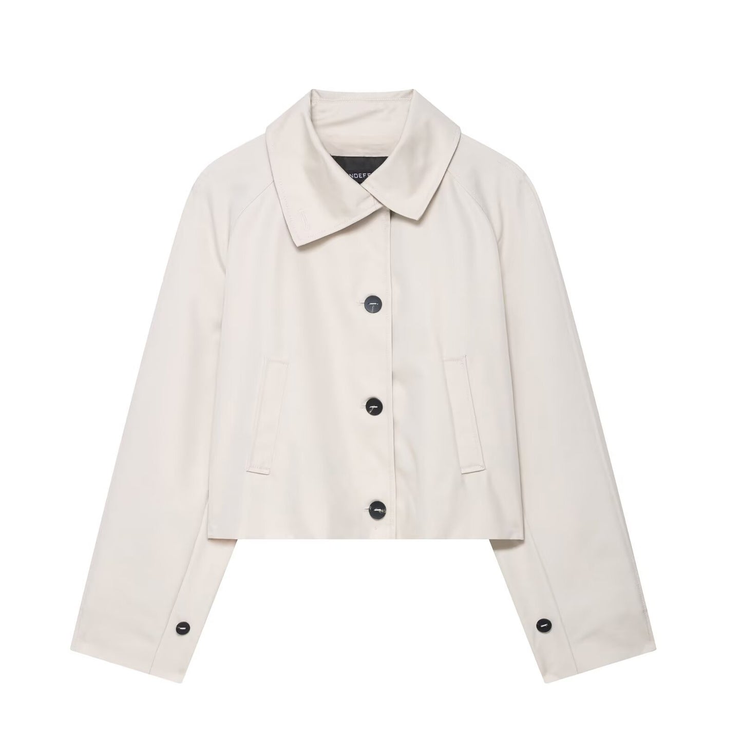 Liv | Cropped Jacket Cream Button Front Long Sleeve