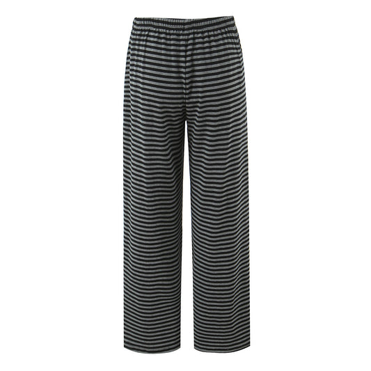 Lena | Striped Wide Leg Pants Gray Black Relaxed Fit