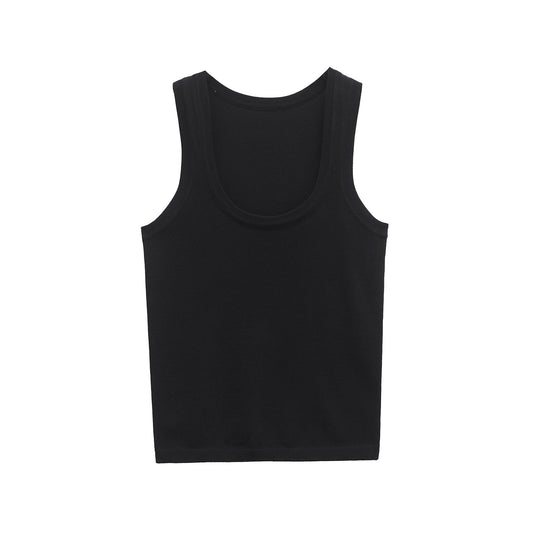 Sia | Everyday White Tank Top Ribbed Fitted Scoop Neck