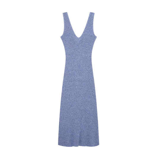 Luisa | Casual Knitted Maxi Dress Blue