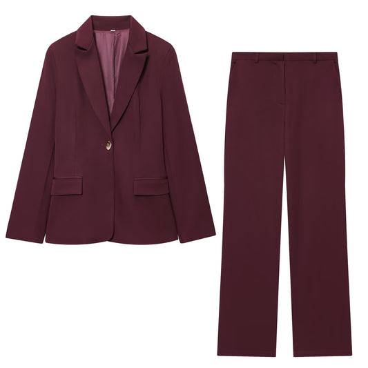 Victoria | Tailored Burgundy Single Breasted Suit