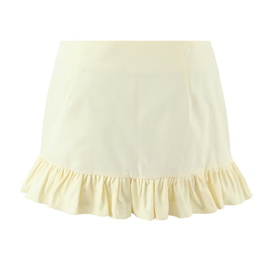 Iris | Mini Skirt White Ruffle Hem A Line