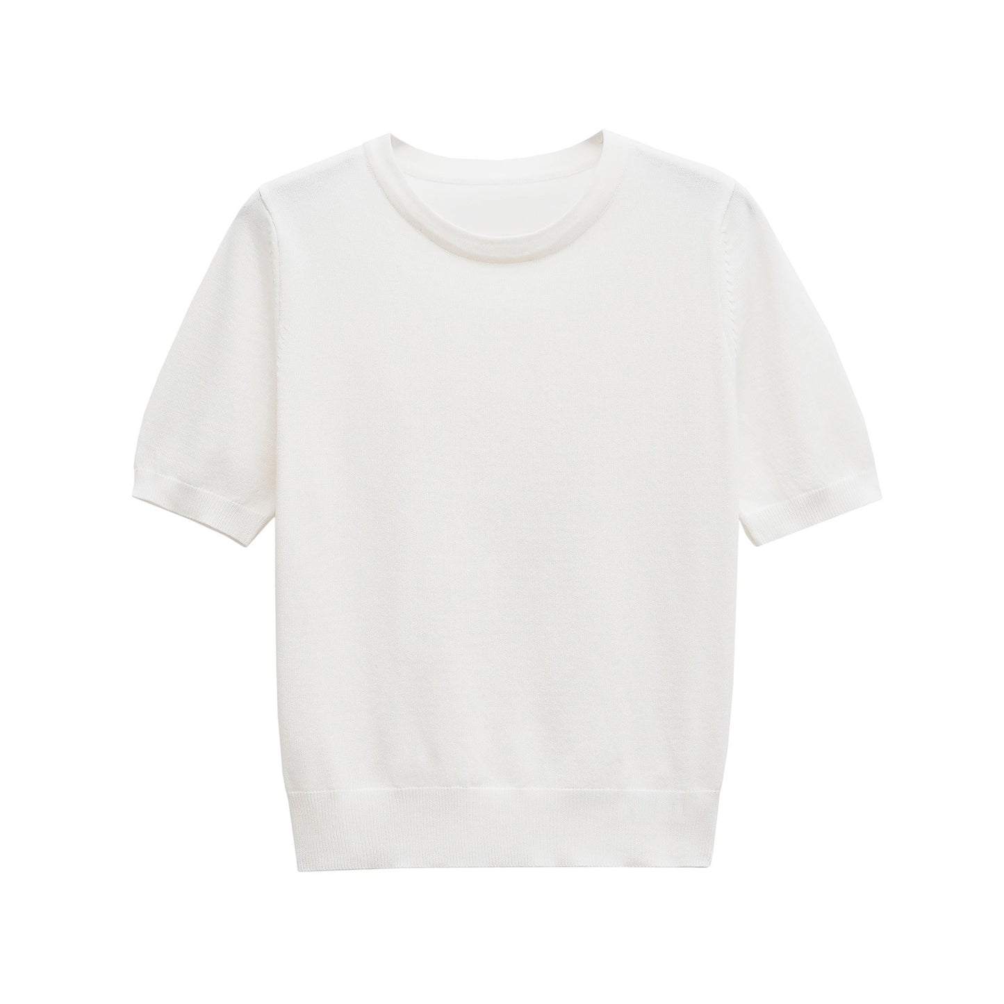 Stella | Knitted Top Yellow Short Sleeve Crew Neck