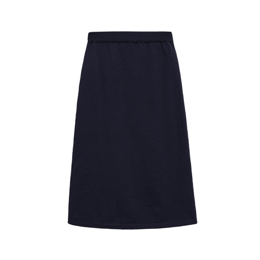 Ines | Midi Skirt Navy Quilted A Line Casual