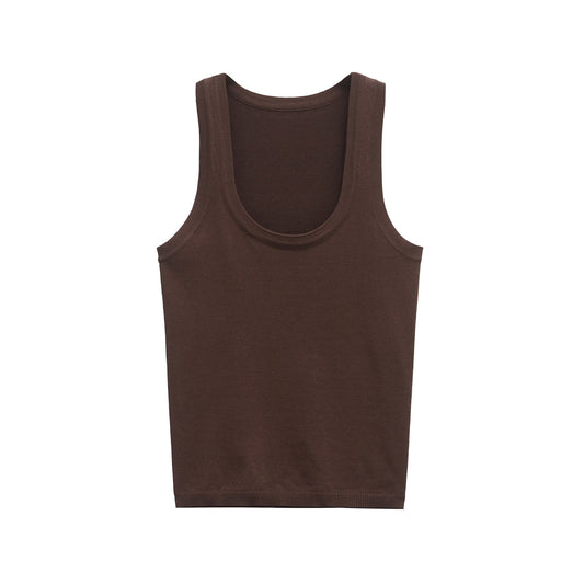 Sia | Everyday White Tank Top Ribbed Fitted Scoop Neck