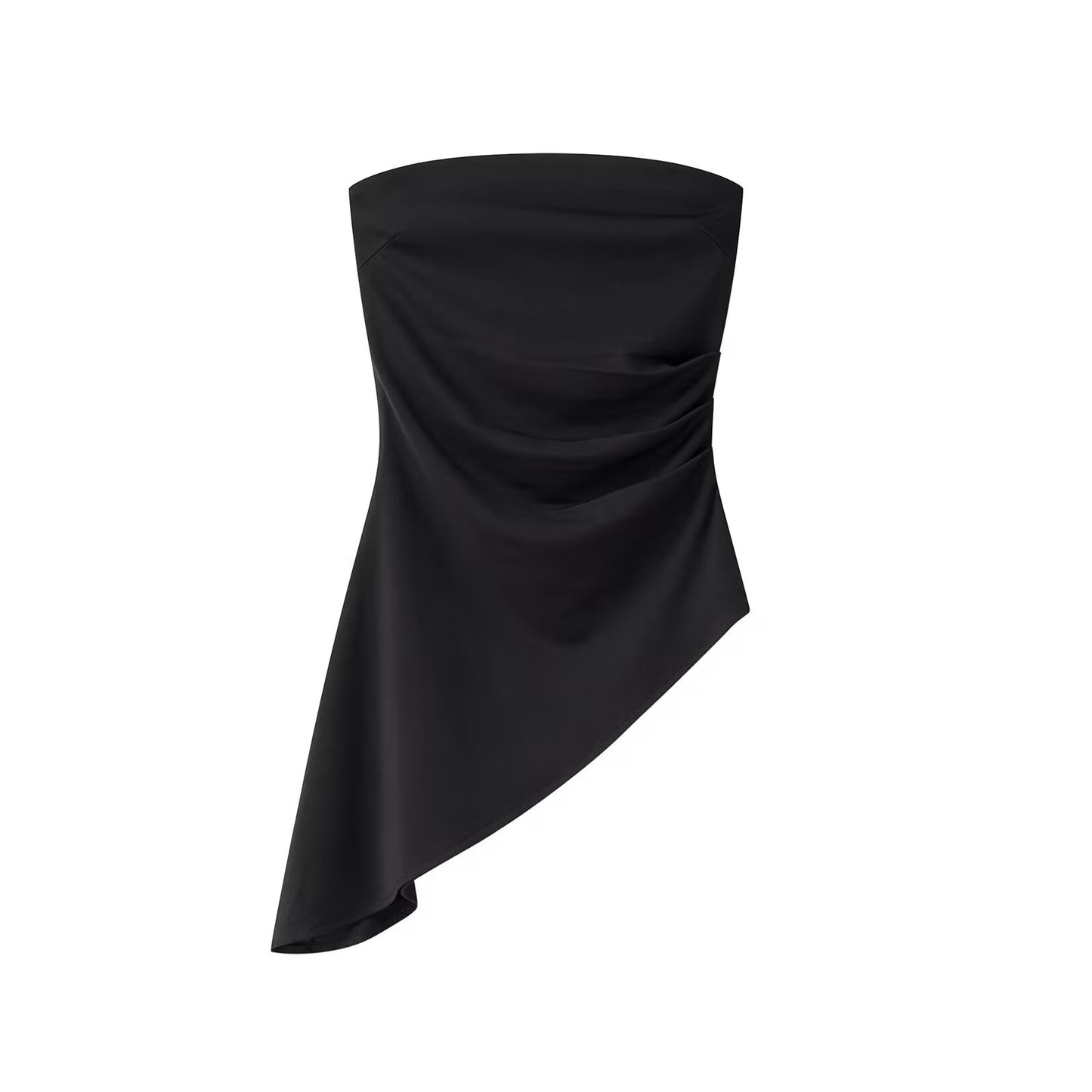 Vera | Strapless Tube Top White Ruched Fitted