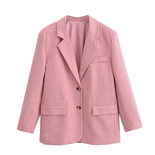 Fleur | Oversized Blazer Pink Single Breasted