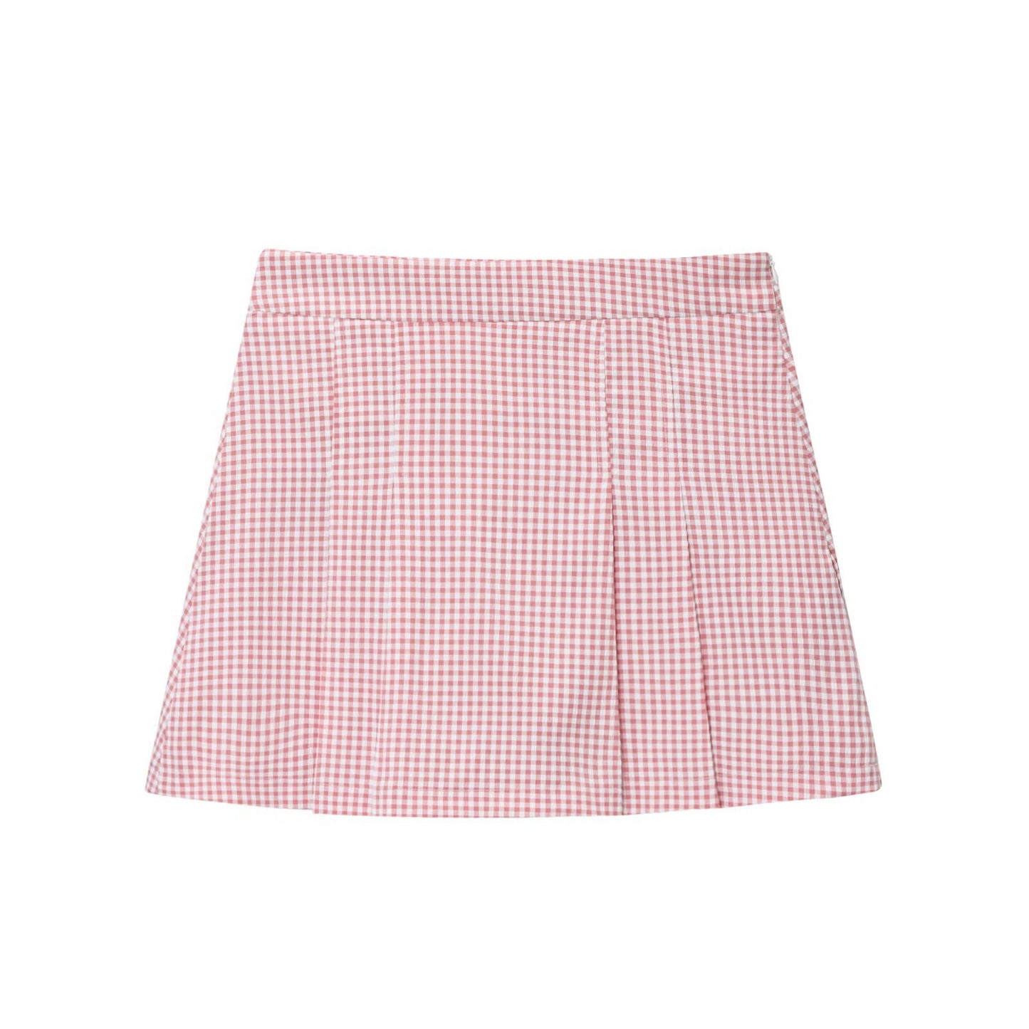 Wren | Pink Pleated Shorts Tailored High Waisted Check