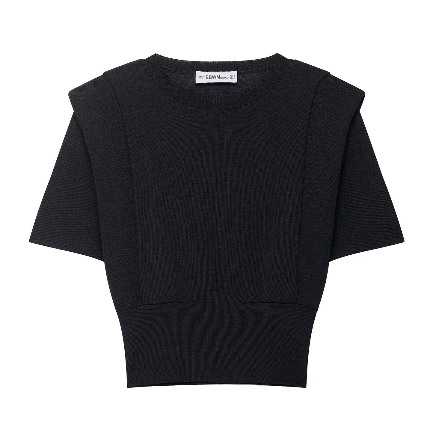 Vera | Ribbed Puff Sleeve Top Cream Short Sleeve Fitted