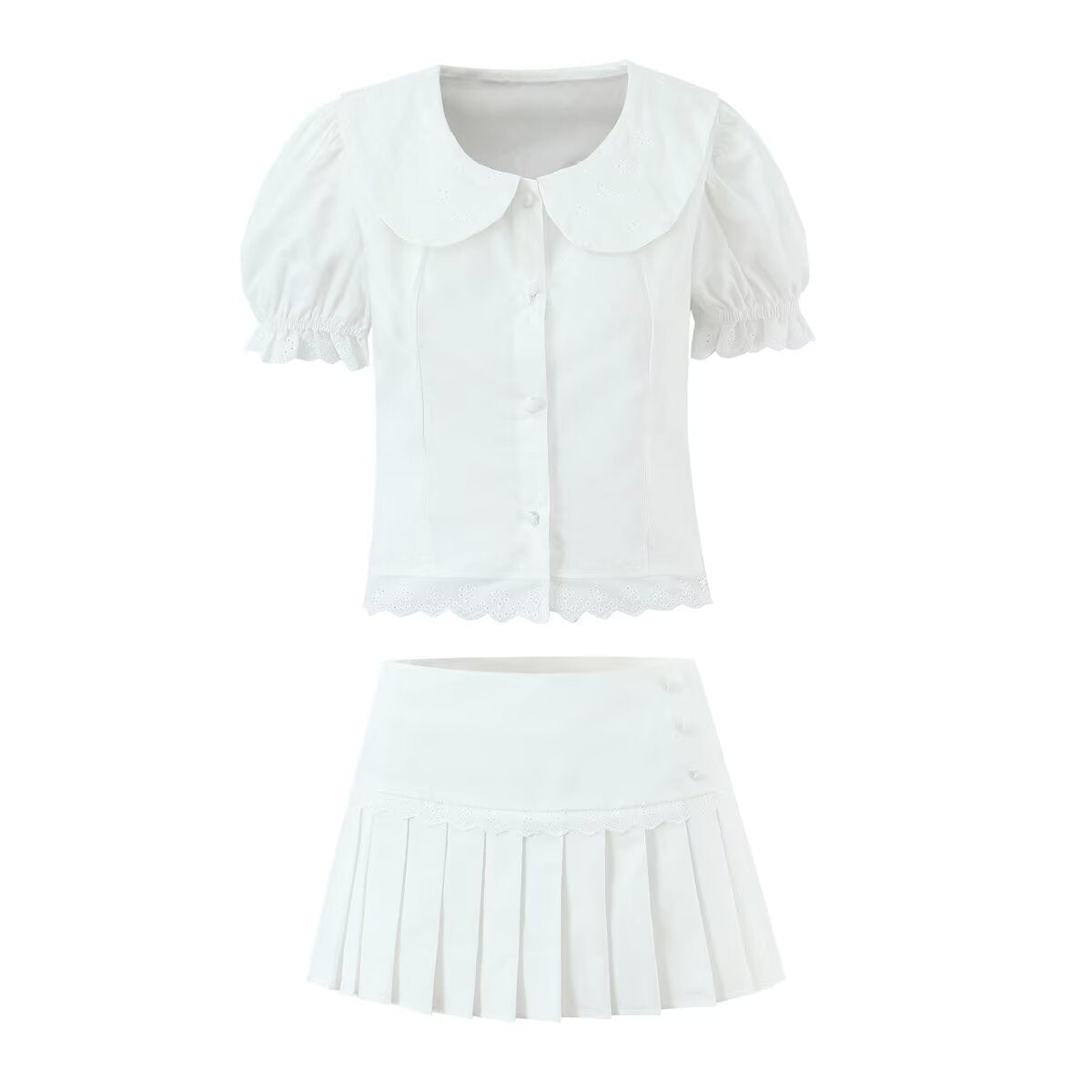 Daisy | White Puff Sleeve Co-ord