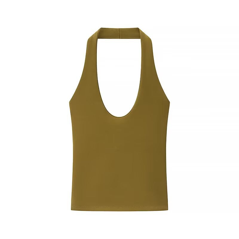 Rhea | Halter Neck Top White Fitted Sleeveless Bodycon