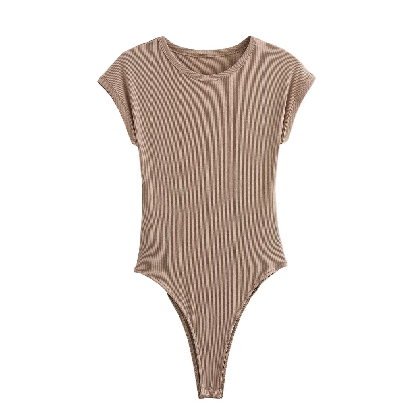 Ada | Crew Neck Bodysuit White Short Sleeve