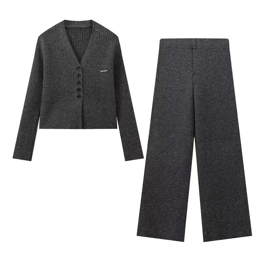 Sienna | Ribbed Knit Wide Leg Co-ord Set