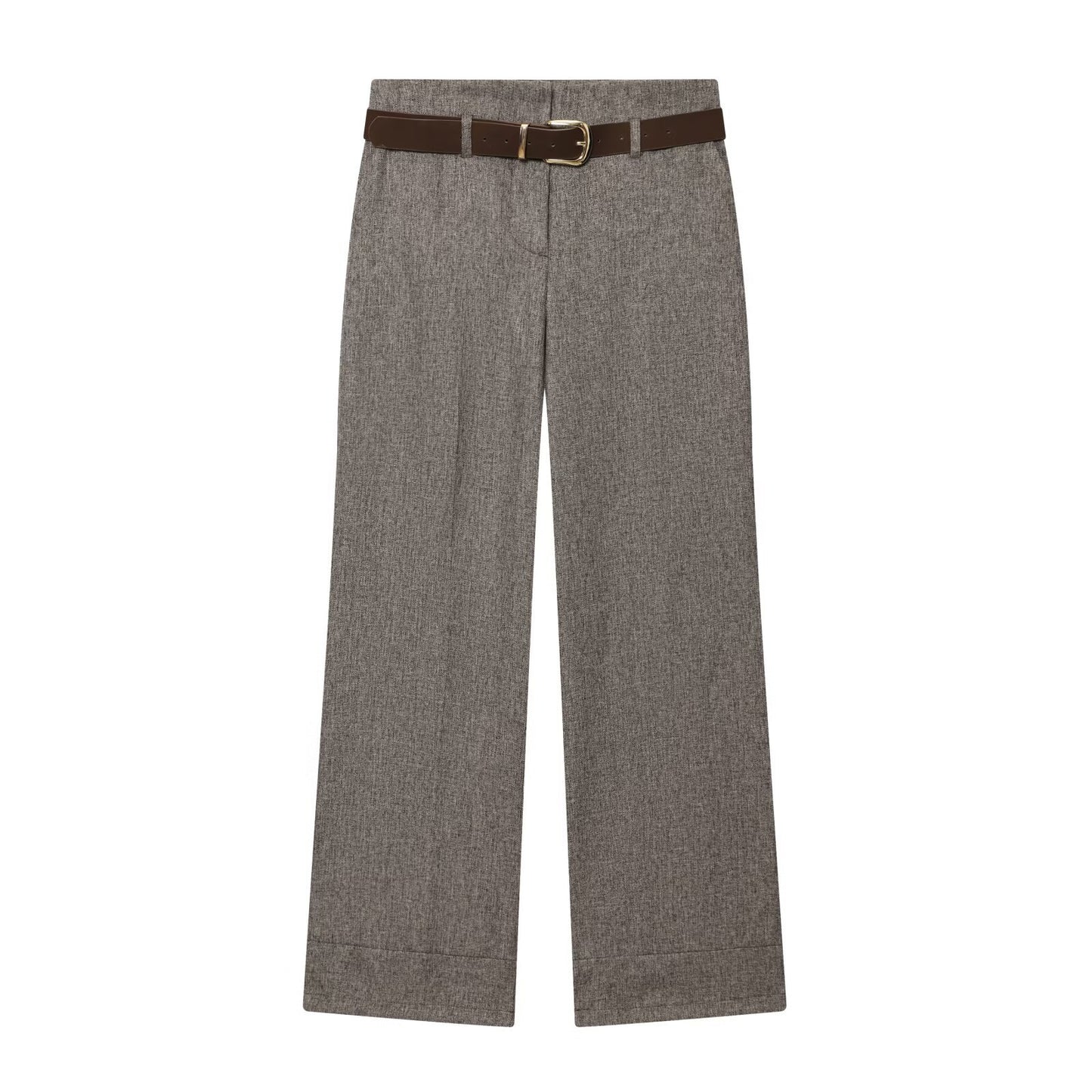 Xena | Tailored Wide Leg Trousers Grey Belted