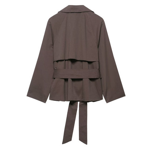 Rena | Smart Casual Belted Blazer Coat Brown Double Breasted