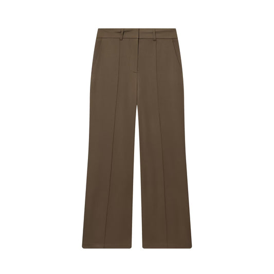 Lena | Wide Leg Tailored Pants Brown High Waisted