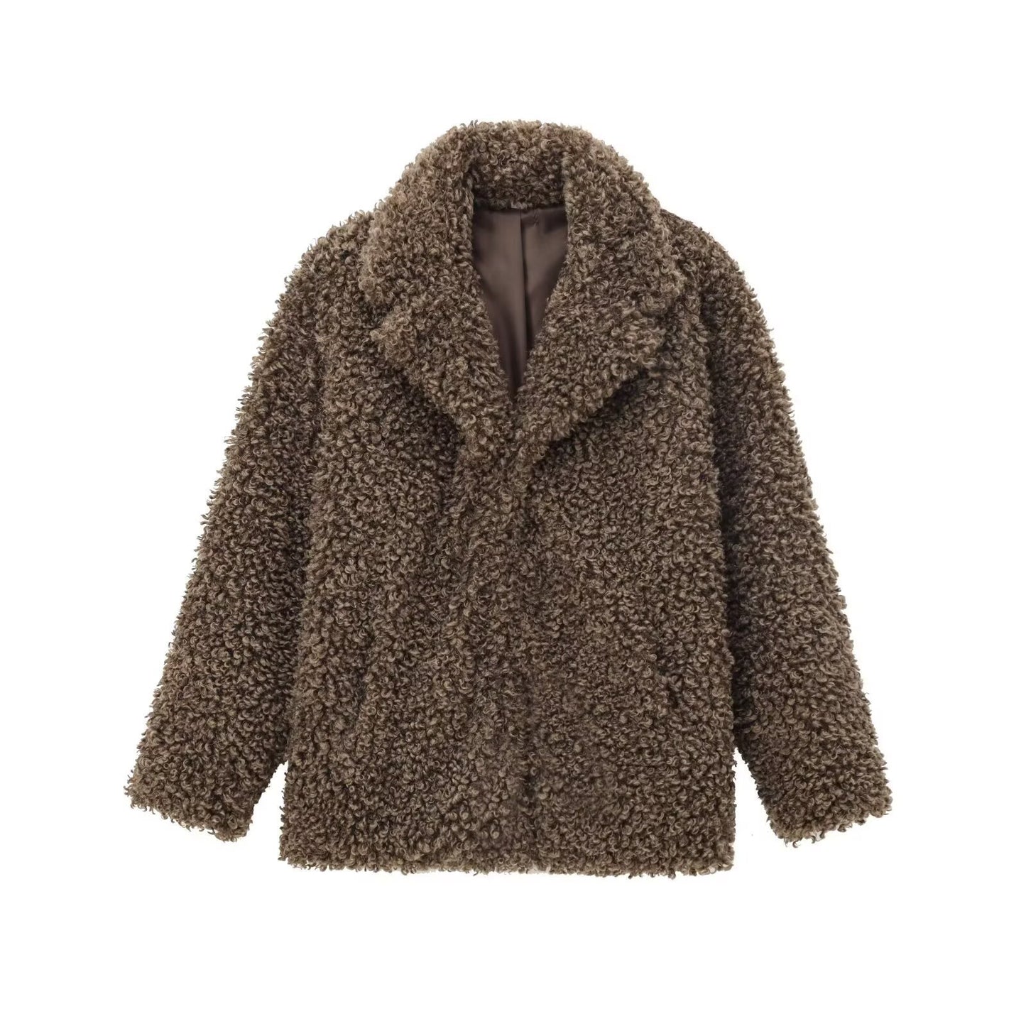 Margot | Oversized Faux Fur Coat Brown Textured