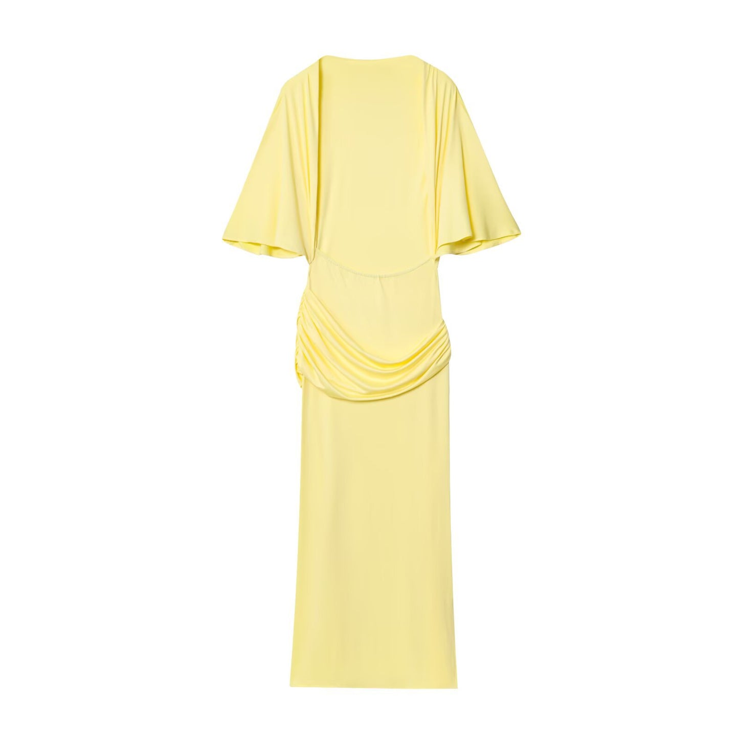 Maya | Summer Flutter Sleeve Maxi Dress Yellow