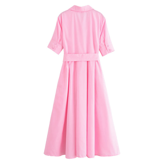 Nala | Summer Belted Shirt Maxi Dress