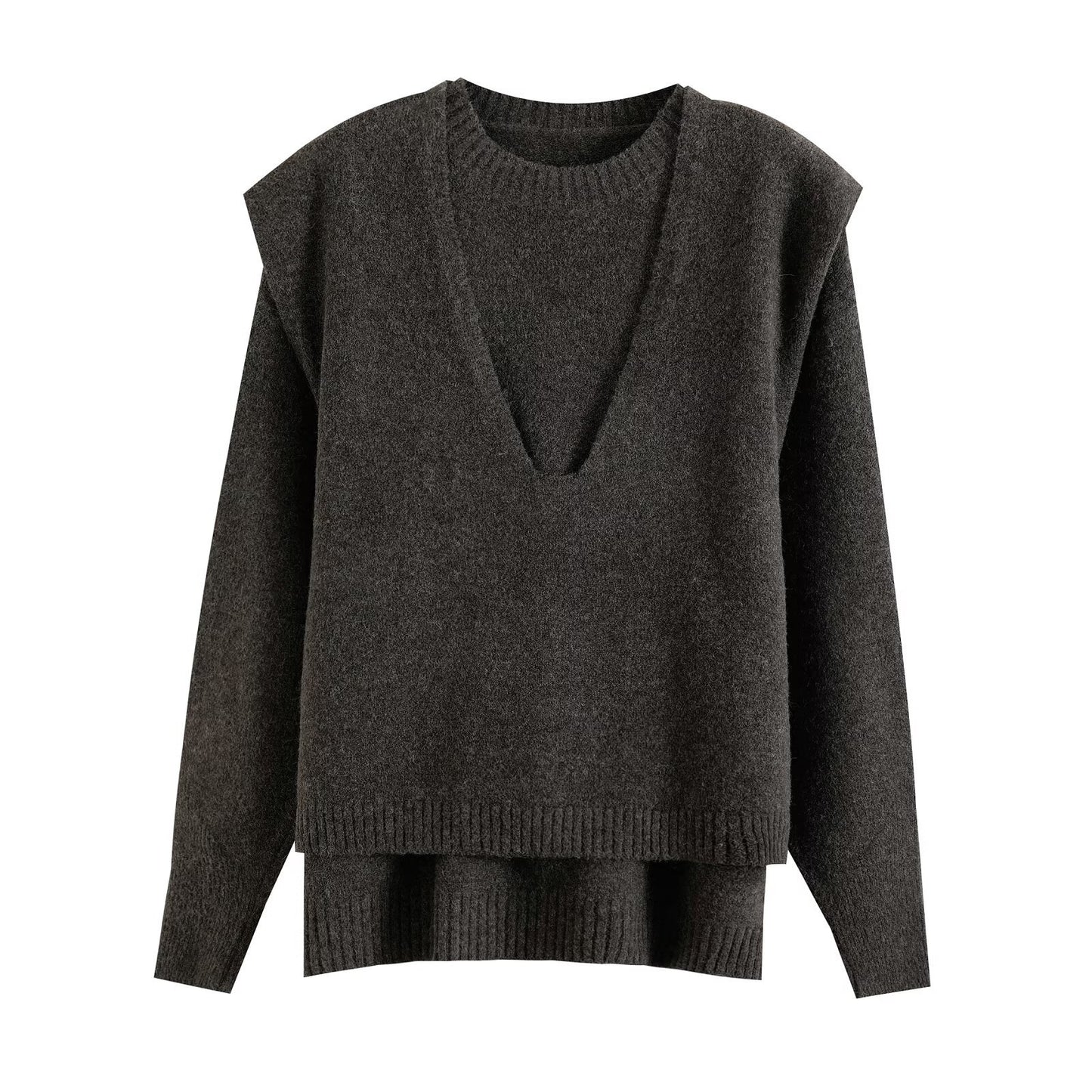 Isla | Casual Crew Neck Knitted Top Cream Long Sleeve