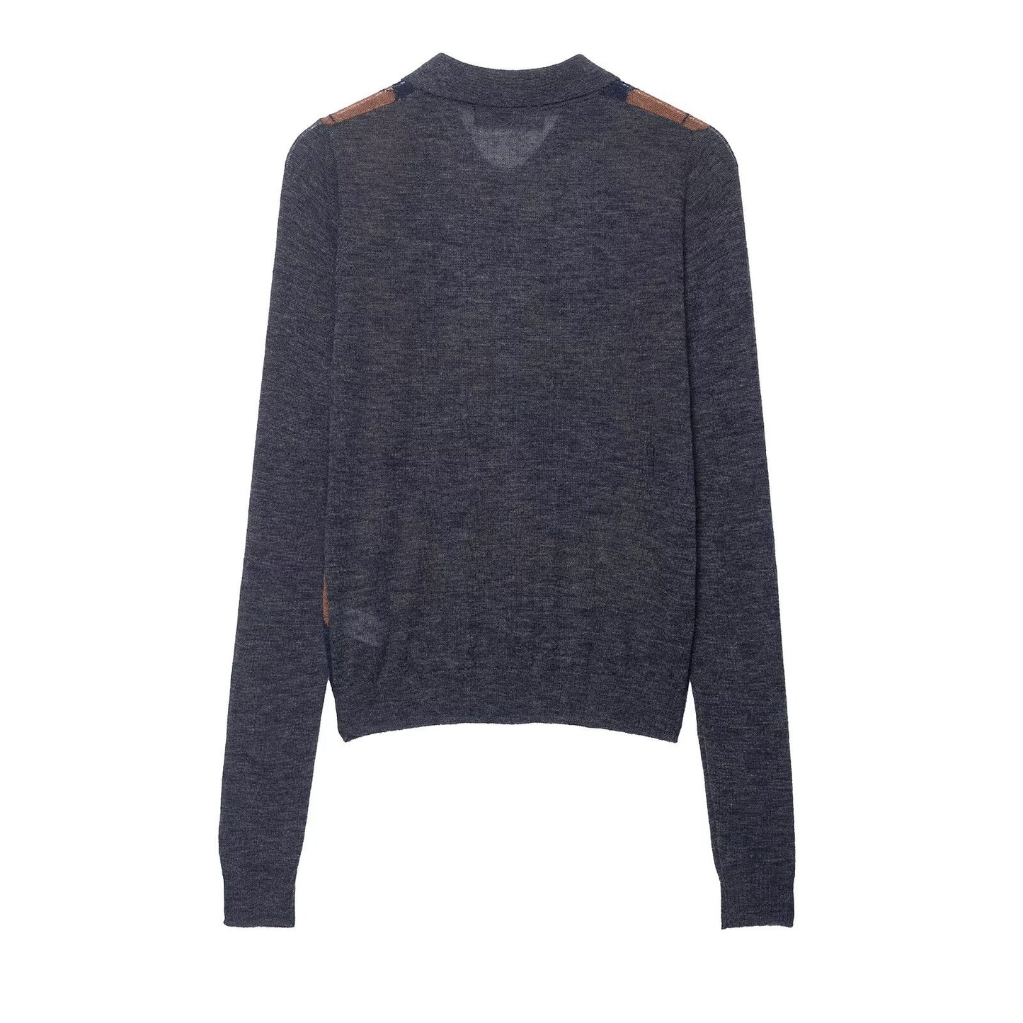 Millie | Argyle Knit Long Sleeve Polo Jumper