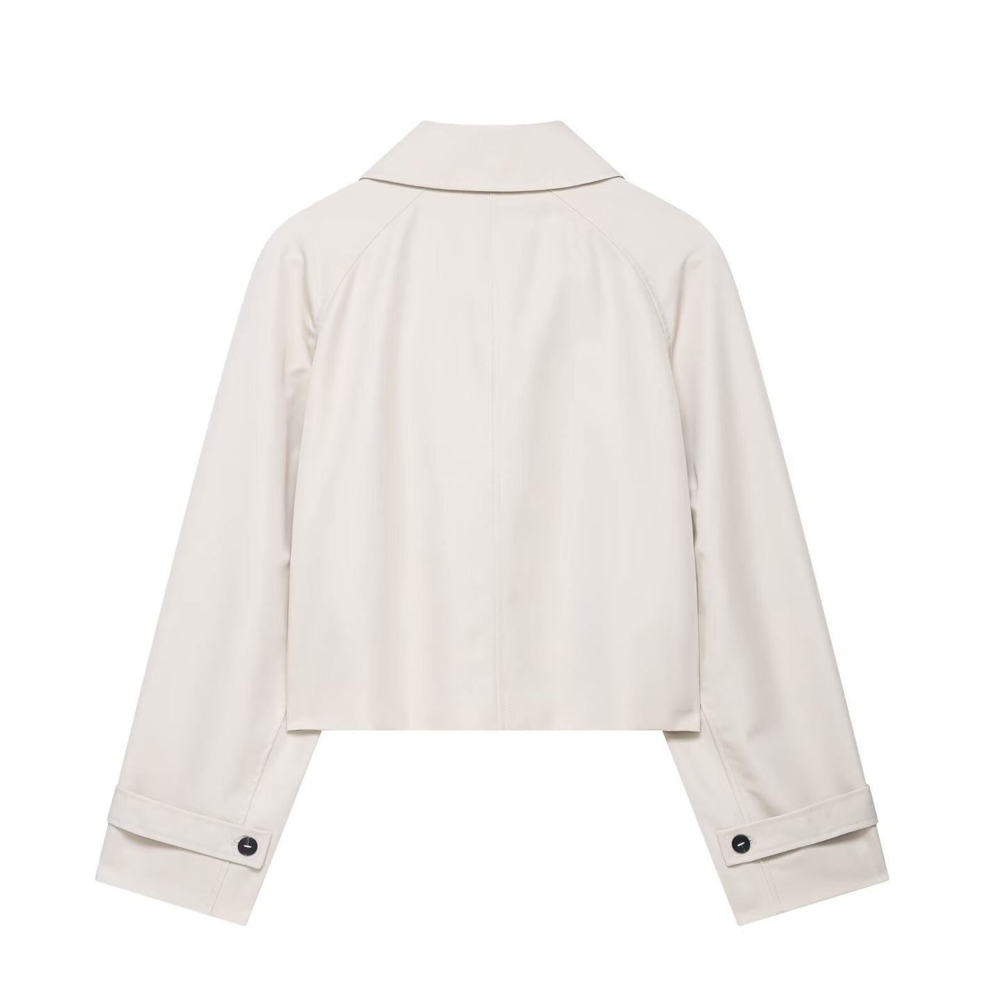 Liv | Cropped Jacket Cream Button Front Long Sleeve