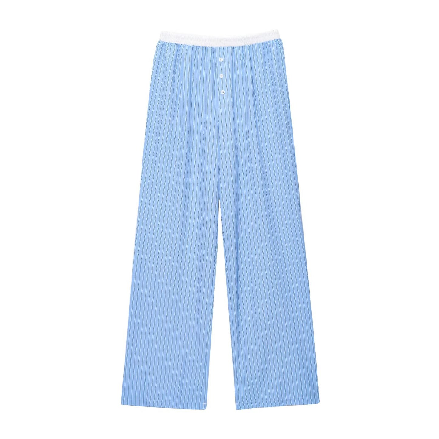 Margot | Ribbed Wide Leg Pants Pink High Waisted