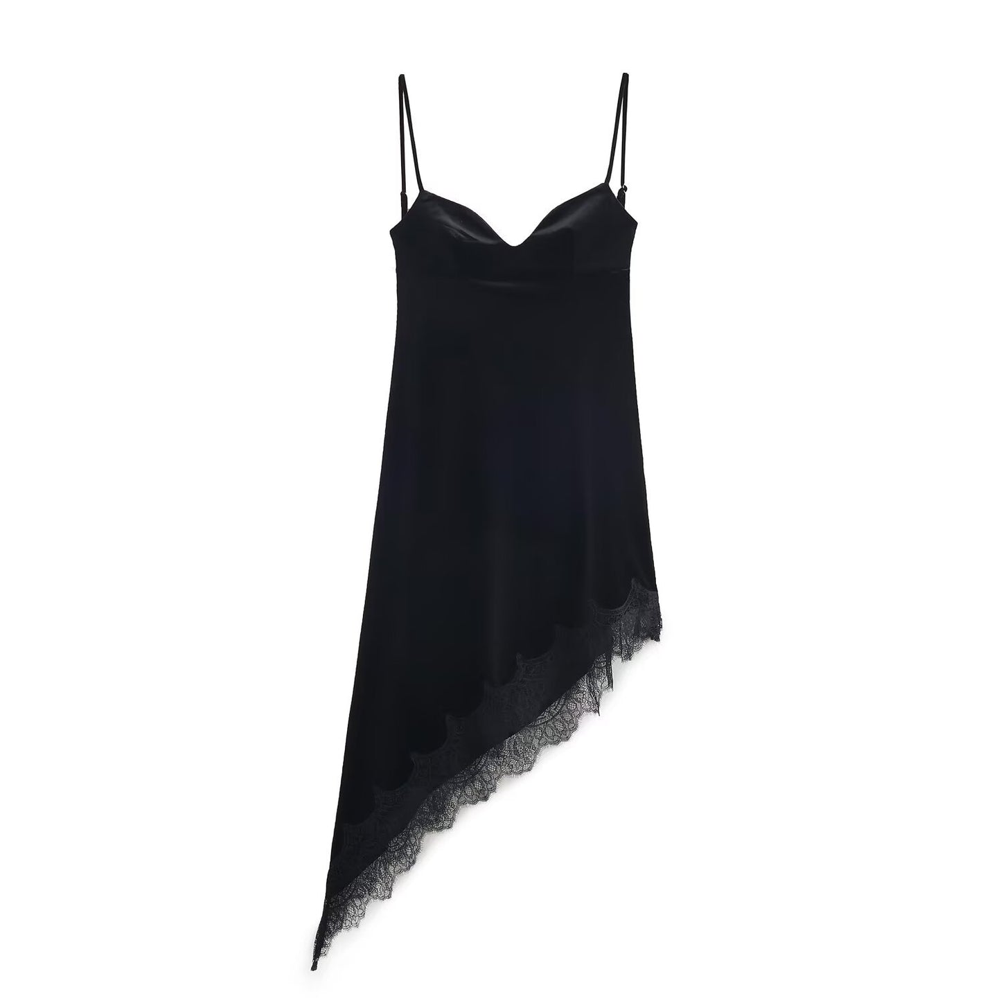 Sia | Elegant Satin Slip Dress Black