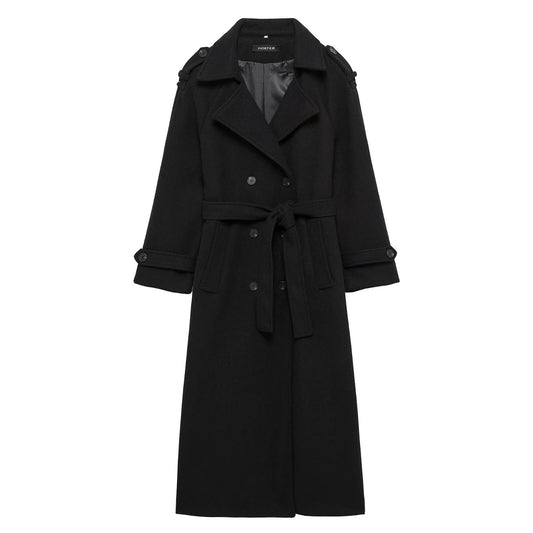 Ines | Elegant Belted Trench Coat Brown Long Sleeve