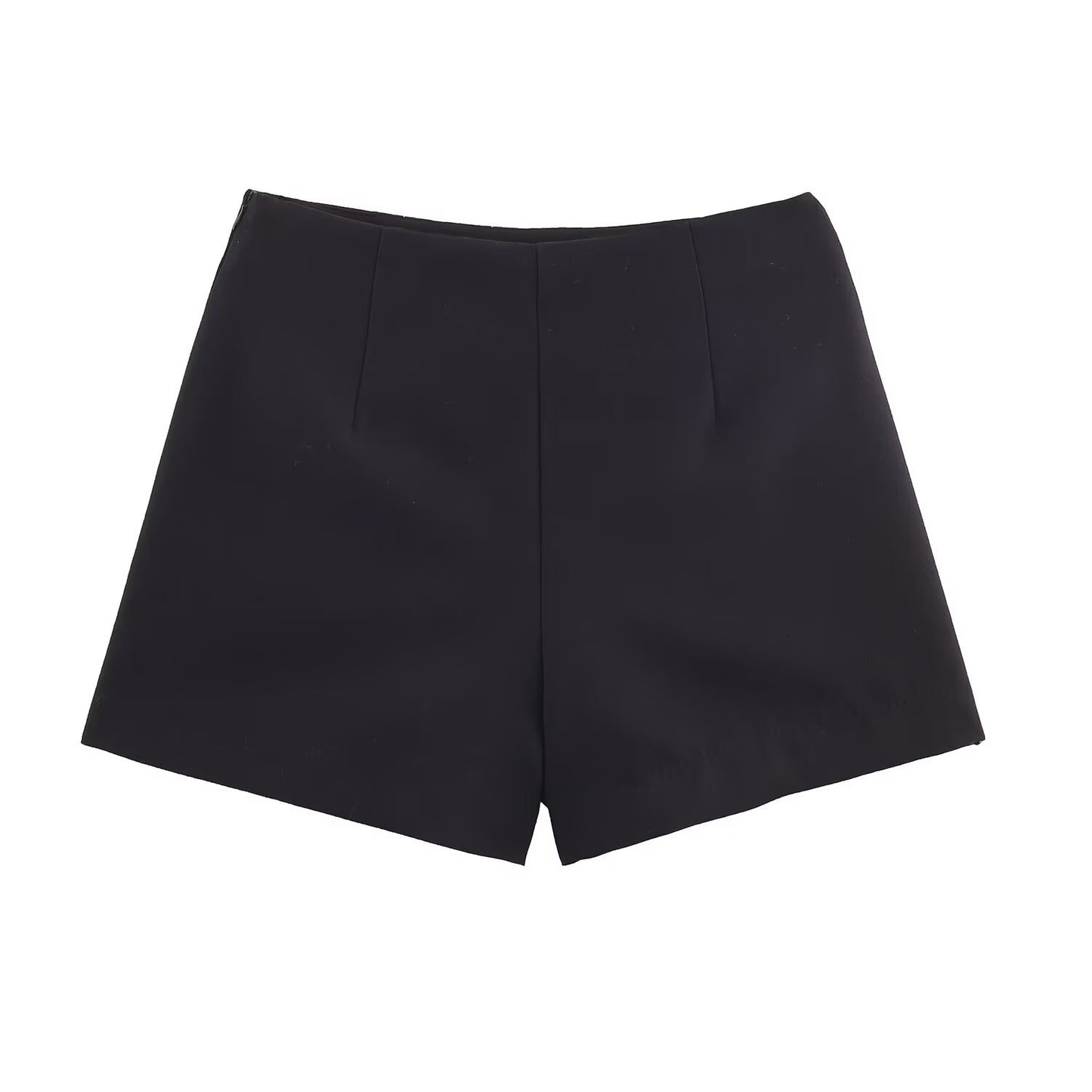 Mira | Black Tailored Shorts Ruffle Detail High Waisted Fitted
