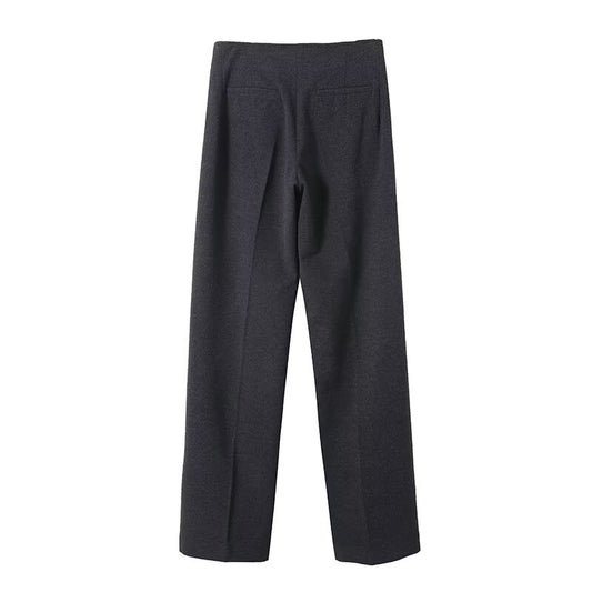 Margot | Wide Leg Pants Gray High Waisted Casual