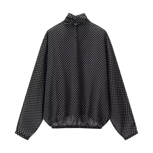 Sophie | Polka Dot Chiffon Tie Neck Set