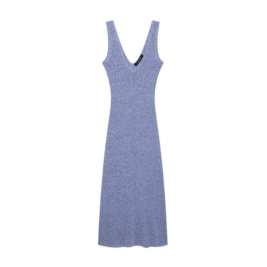 Luisa | Casual Knitted Maxi Dress Blue