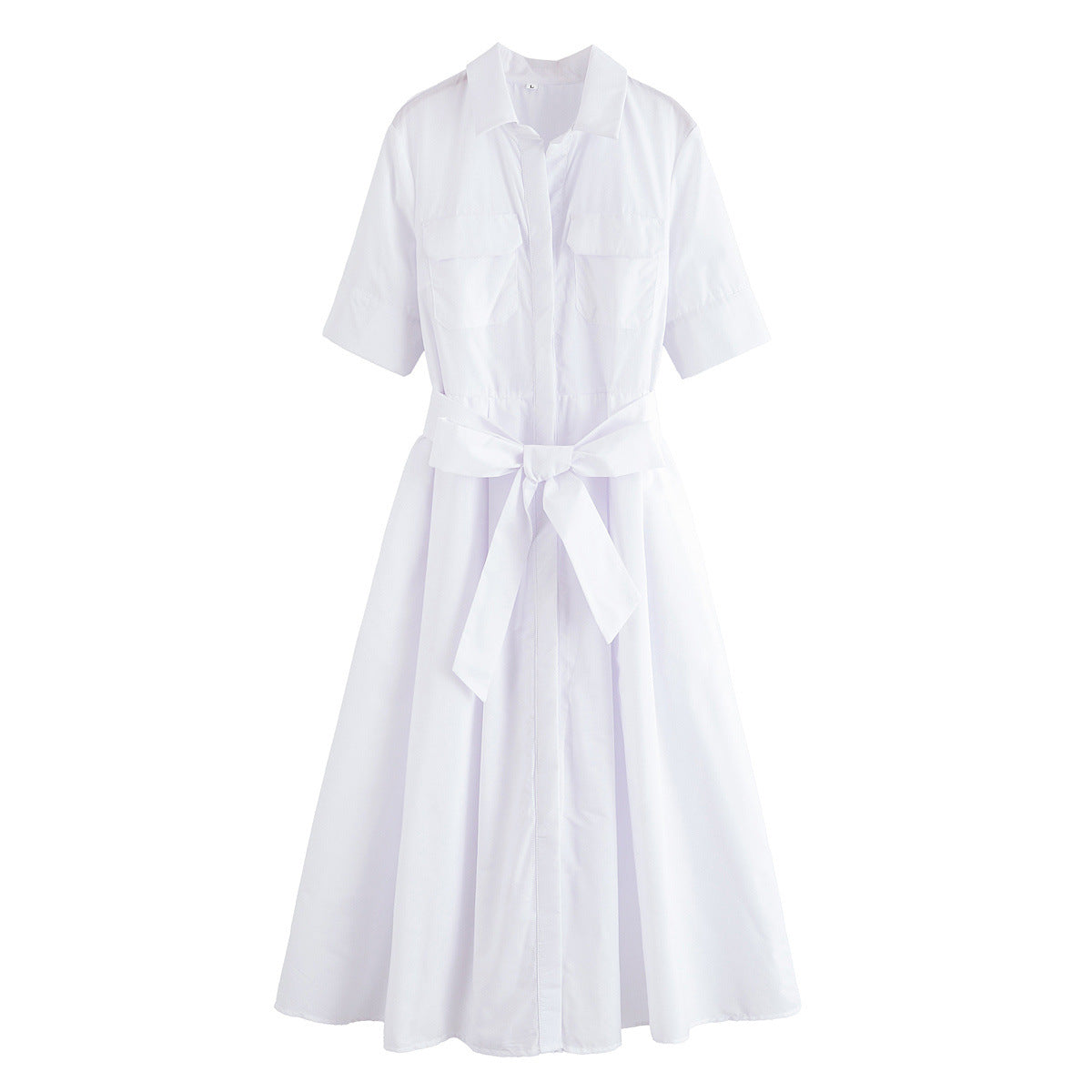 Nala | Summer Belted Shirt Maxi Dress