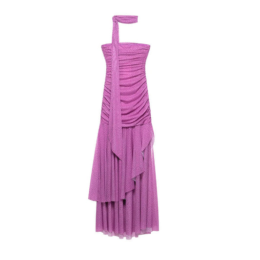 Zoe | Elegant Ruffle Maxi Dress Purple