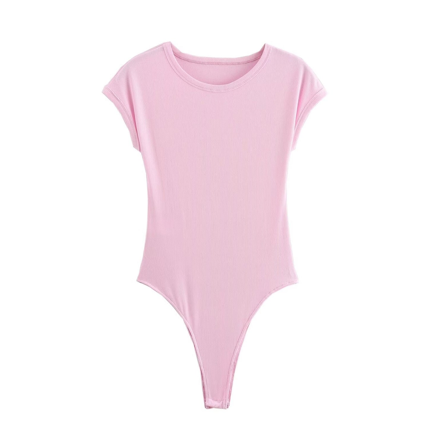 Ada | Crew Neck Bodysuit White Short Sleeve