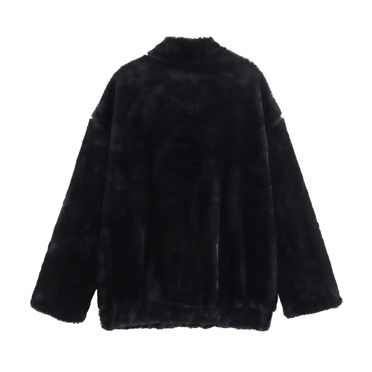 Zoe | Winter Black Faux Fur Jacket