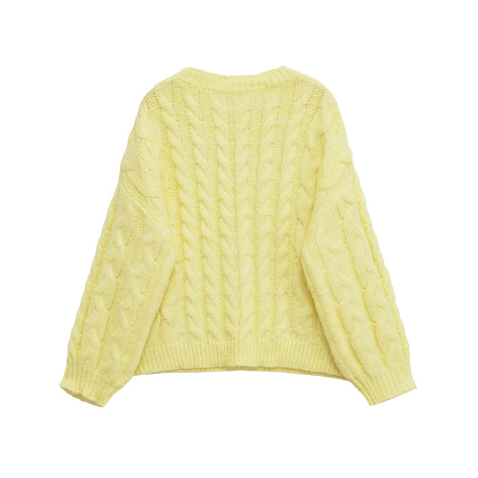Thea | Knitted Top Cable Cream Long Sleeve