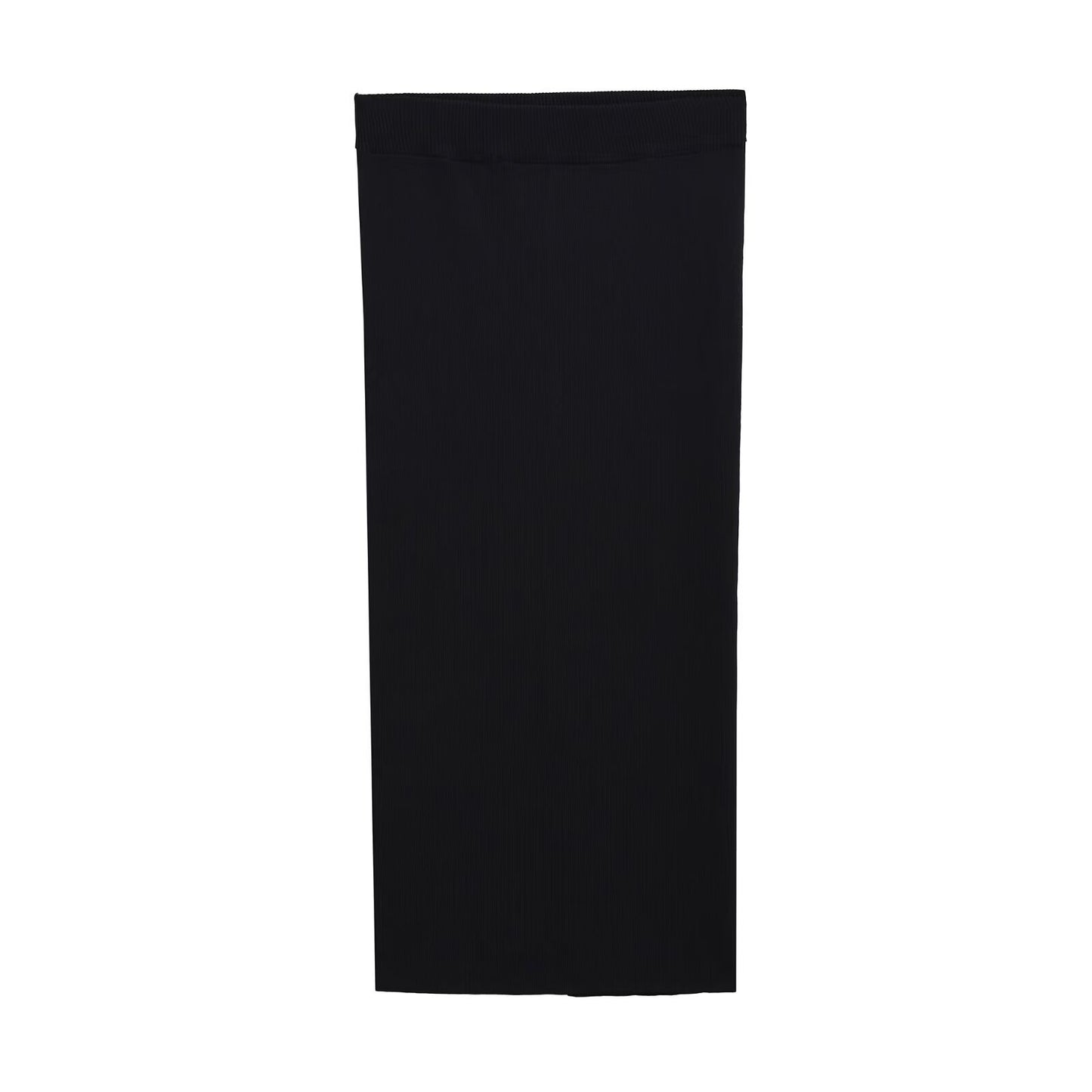 Faye | Knitted Midi Skirt Black Ribbed Bodycon Fitted